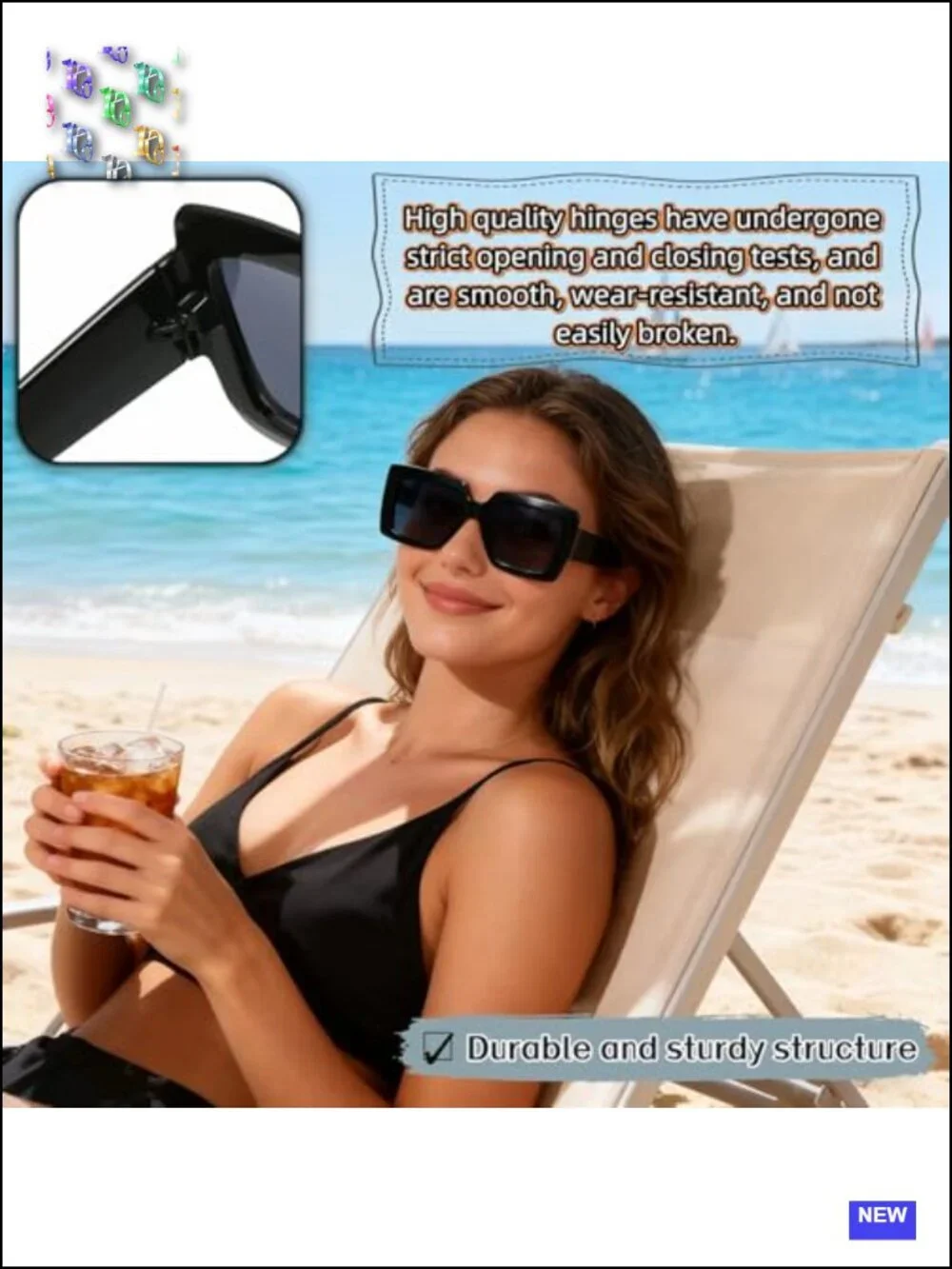 Oversized Square Sunglasses for Women Retro UV Protection Lightweight